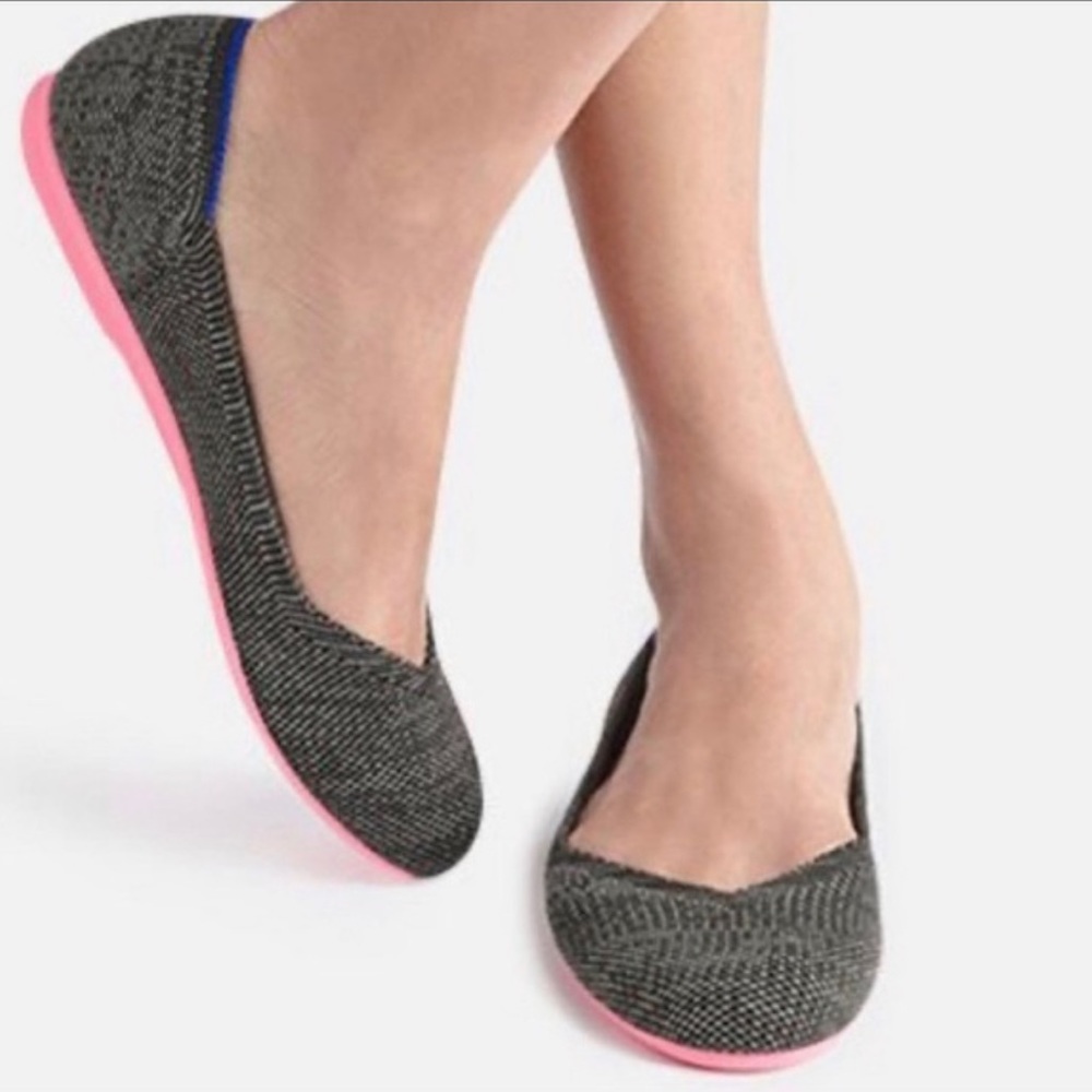 Rothy's Black and Pink Flats